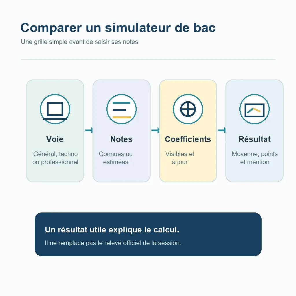 Schéma des critères à vérifier avant de choisir un simulateur de bac